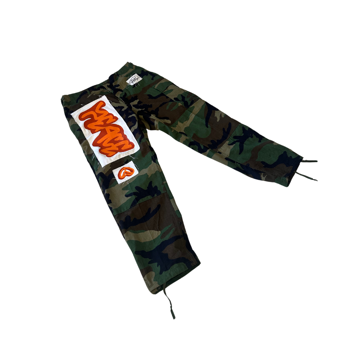 "PEACE" CAMO CARGO PANTS